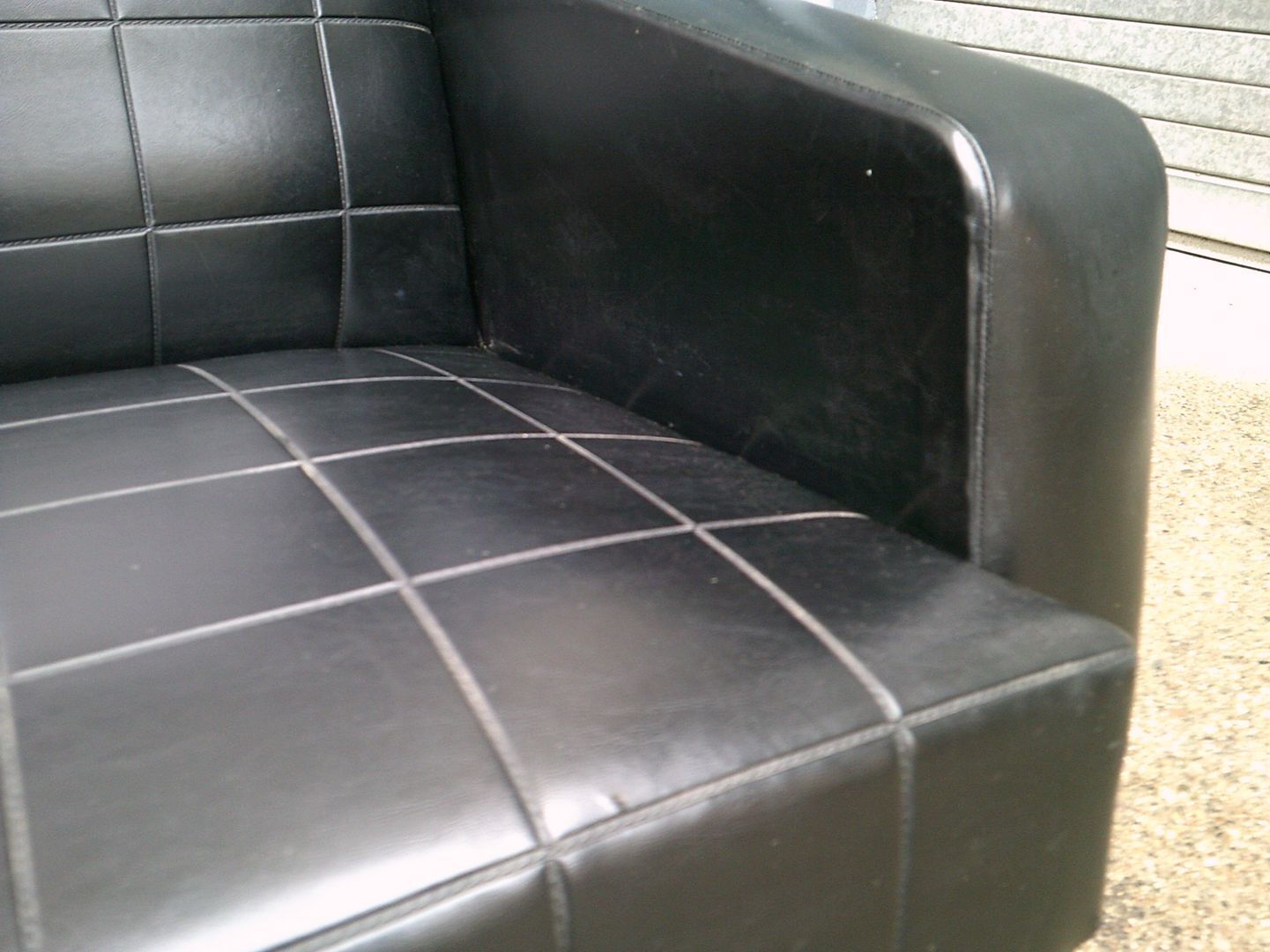 Vintage black skai sofa
