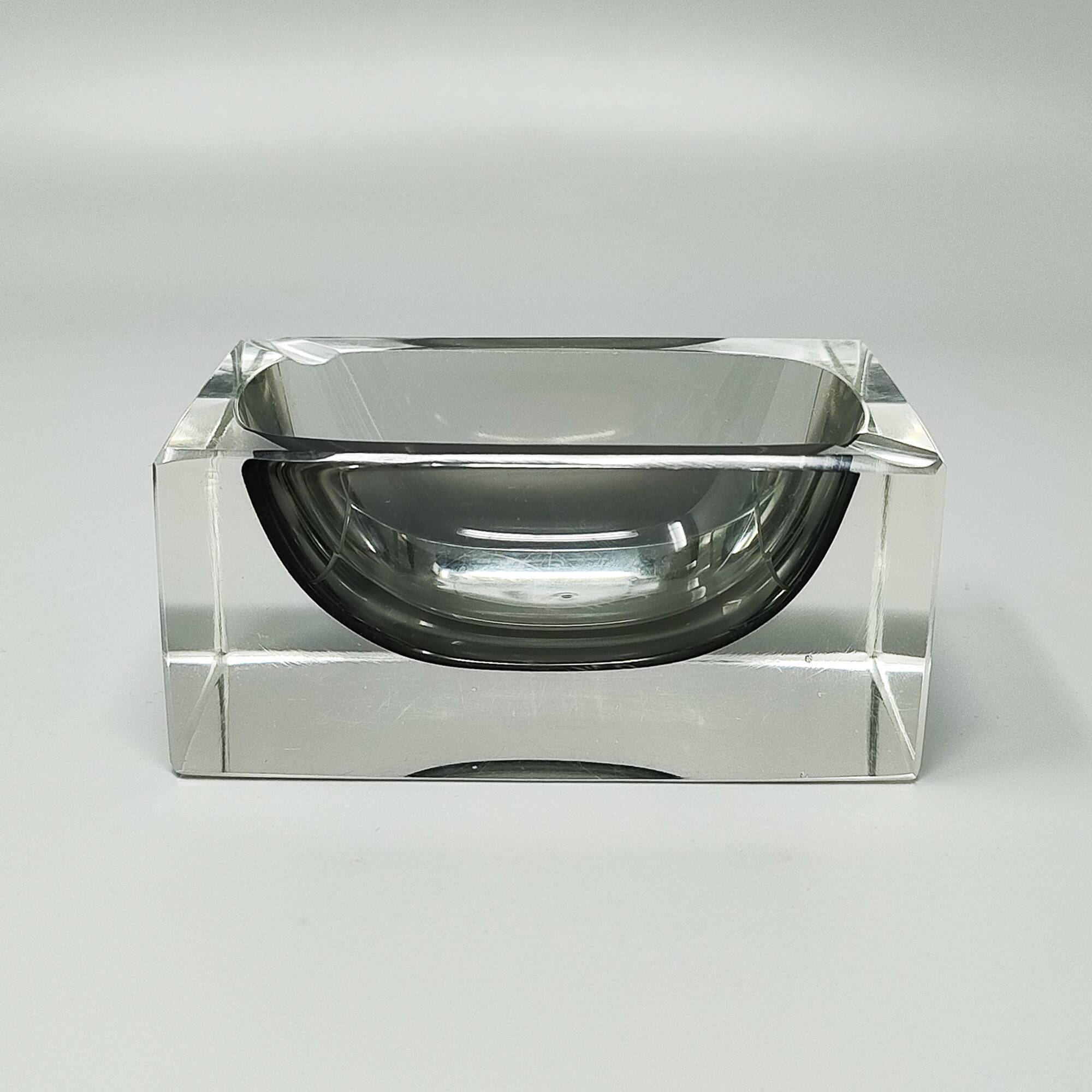 0s Stunning Grey Ashtray or Catchall By Flavio Poli for Seguso.