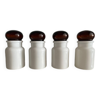 4 apothecary type jars