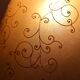 Vintage table lamp in turned wood and fabric lampshade