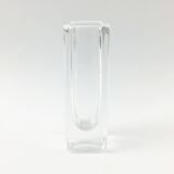 Vase en verre scandinave transparent Sommerso signé par Nils Landberg pour Orrefors, Suède, années 1960