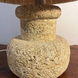 Recomposed stone lamp with rope shade