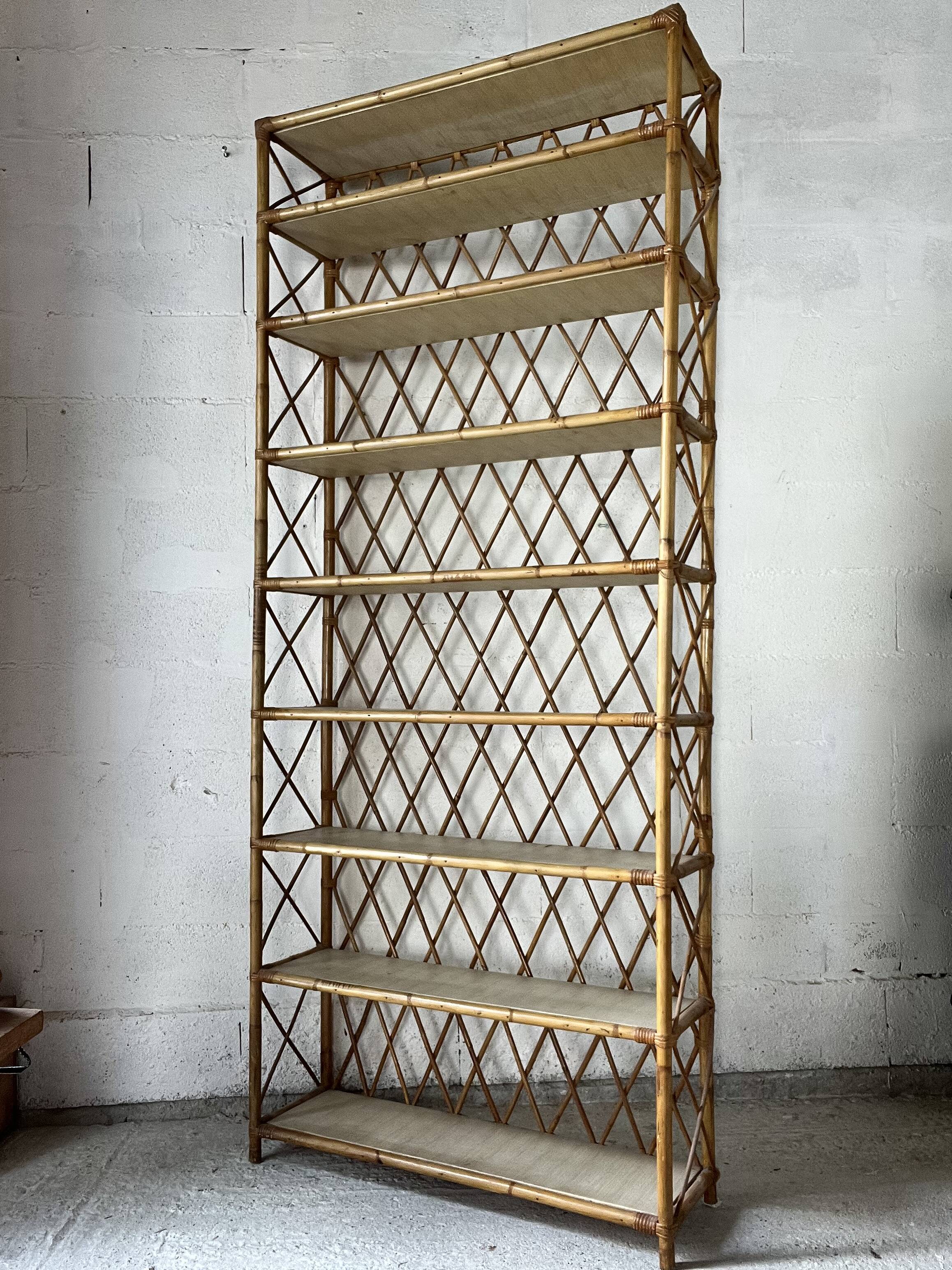Large rattan bookcase