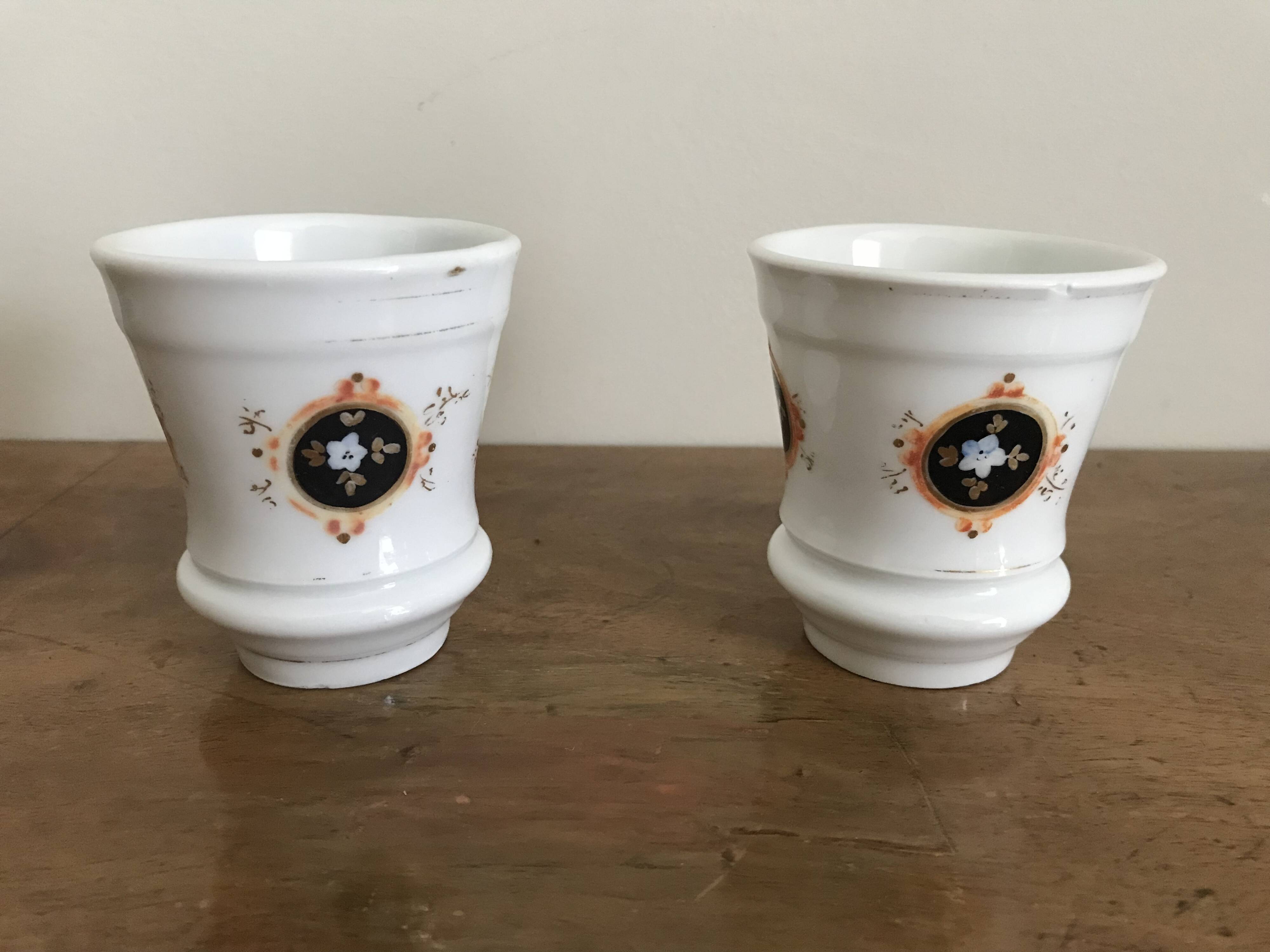 Pair of Napoleon III firebrand cups