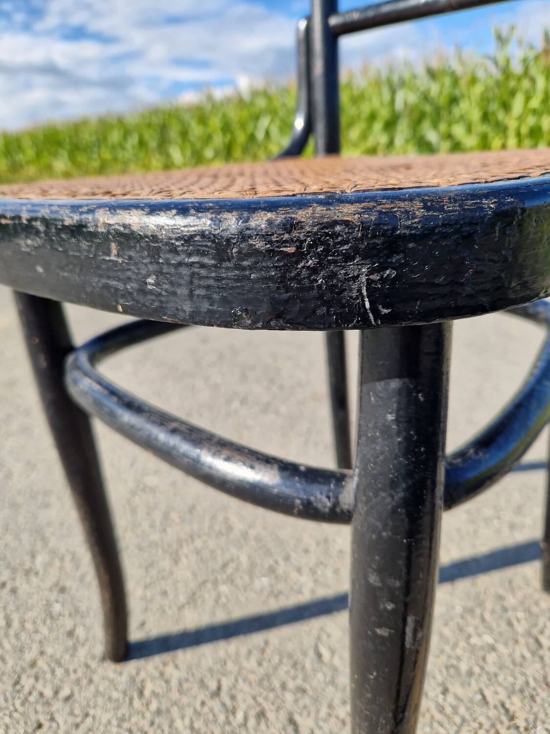 Set of 2 cane bistro chairs