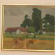 Mid Century Swedish Oil on Canvas – “Village” by Richard Björklund
