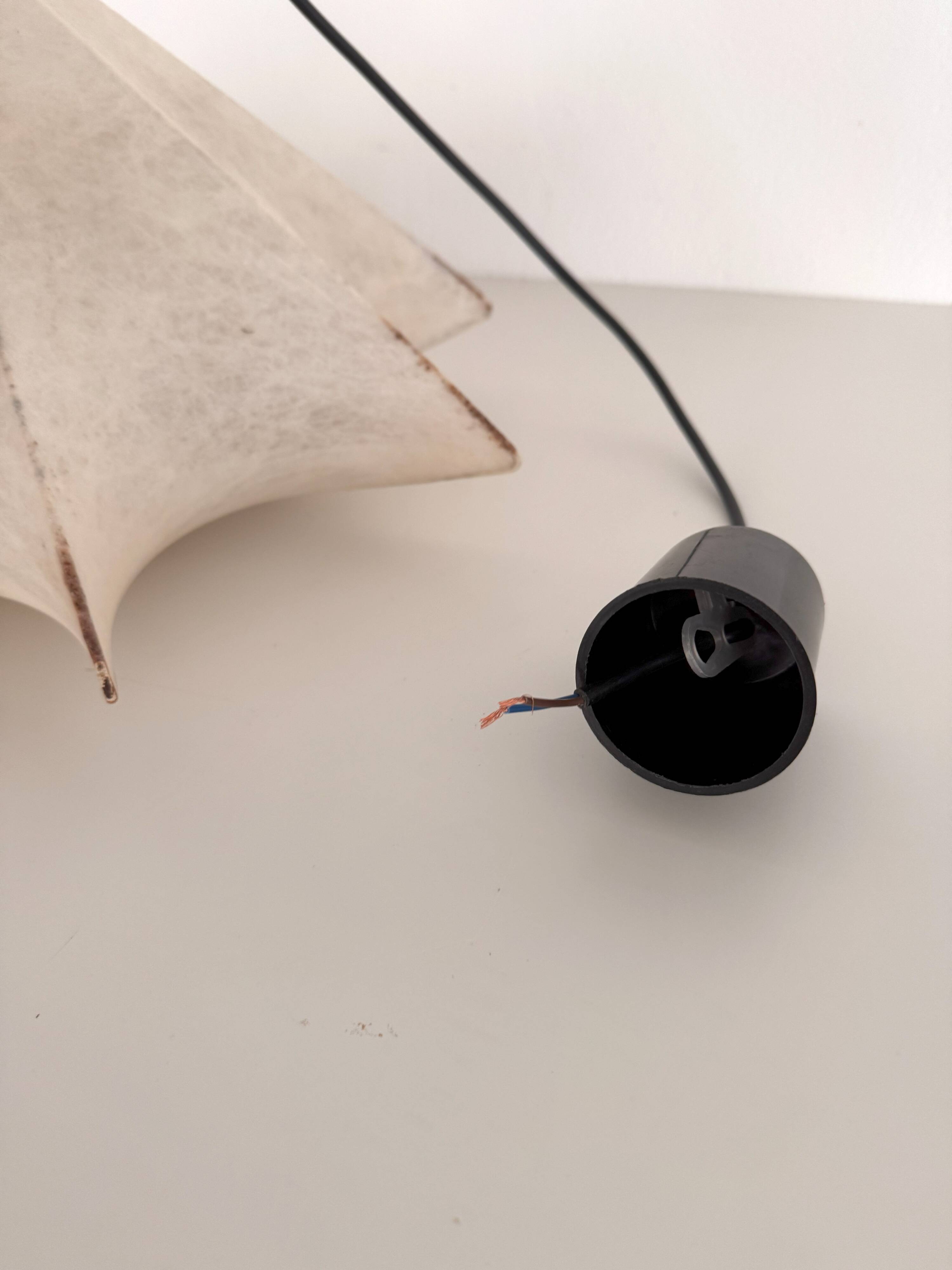 Pair of Italian Designer Cocoon Pendant lights original from the 1960s