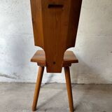 4 S28 elm chairs by Pierre Chapo, 1970