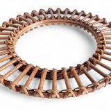 Mid-Century Bamboo Sunburst Mirror, France, Franco Albini Style, 1950s