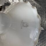 Swan neck brass and opaline wall light