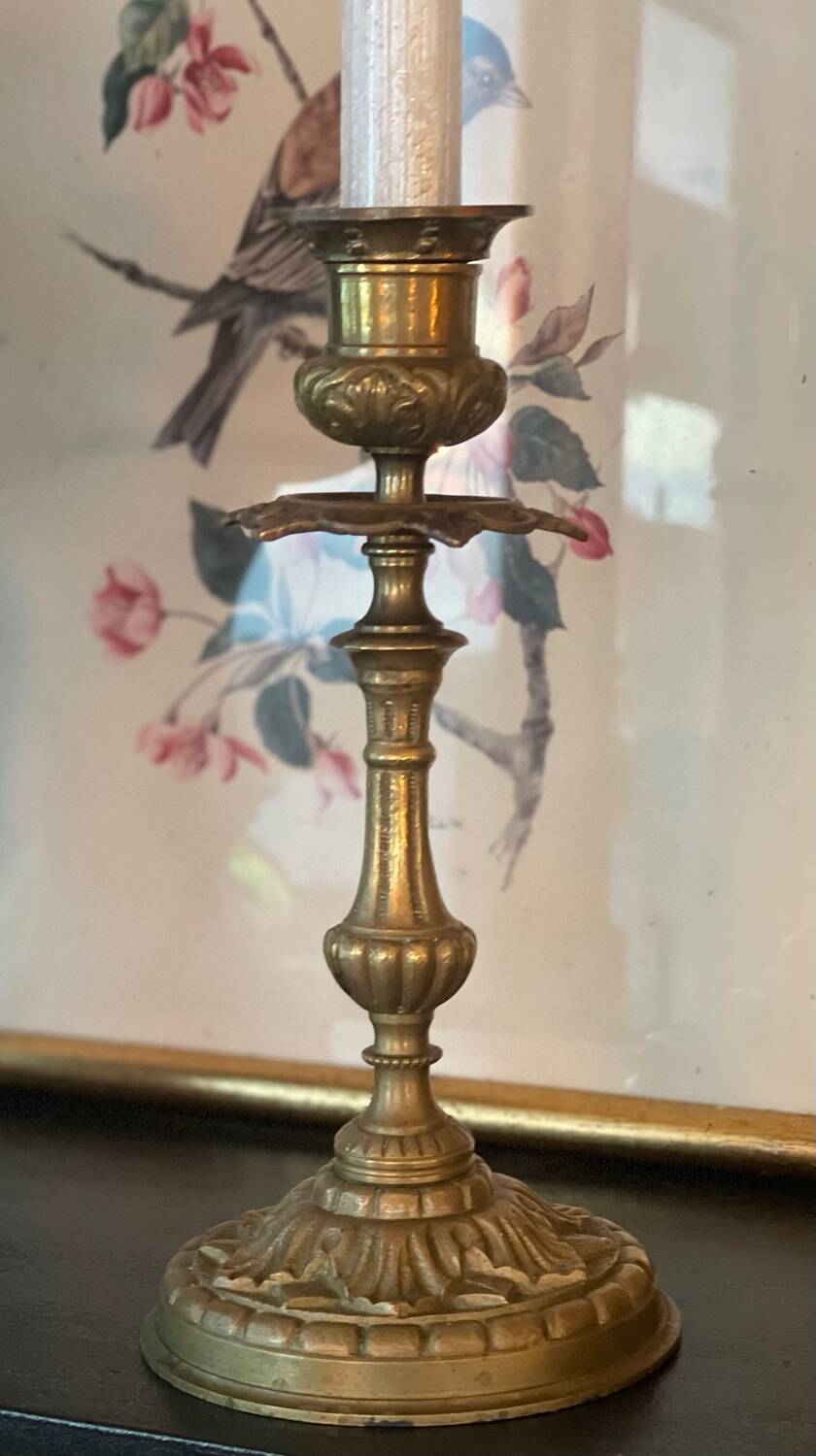 Old bronze candle holder