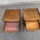 2 Louis XV bedside tables made of curved solid oak with drawers from 1960.