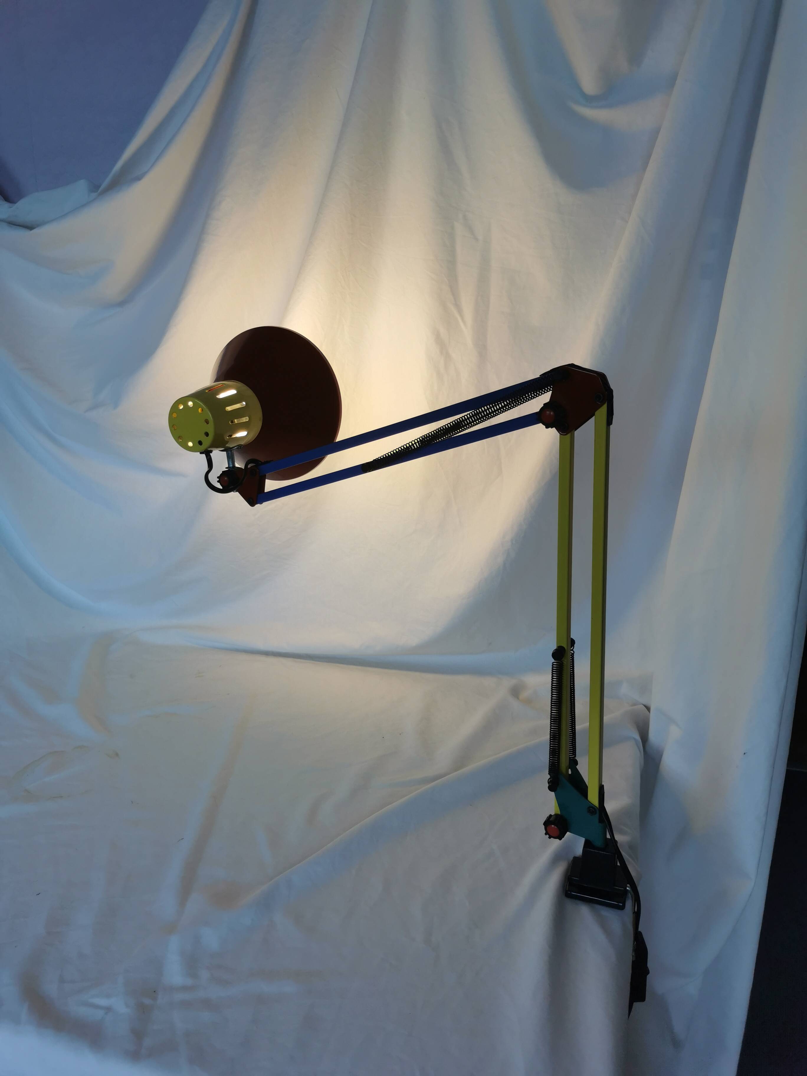 Architect lamp, articulated, multicolor, postmodern, 1980
