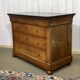 Commode Restauration XIXème en merisier et dessus marbre noir