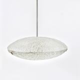 Mid-century Textured Glass and Nickel Kalmar Discus Chandelier, Austria, 1950s