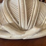 Rattan and bamboo lotus flower wall lamp