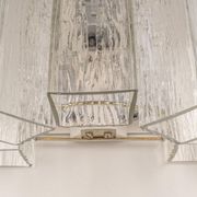 Large pair of wall sconces in brass and Murano glass by Doria, Germany, 1960s.
