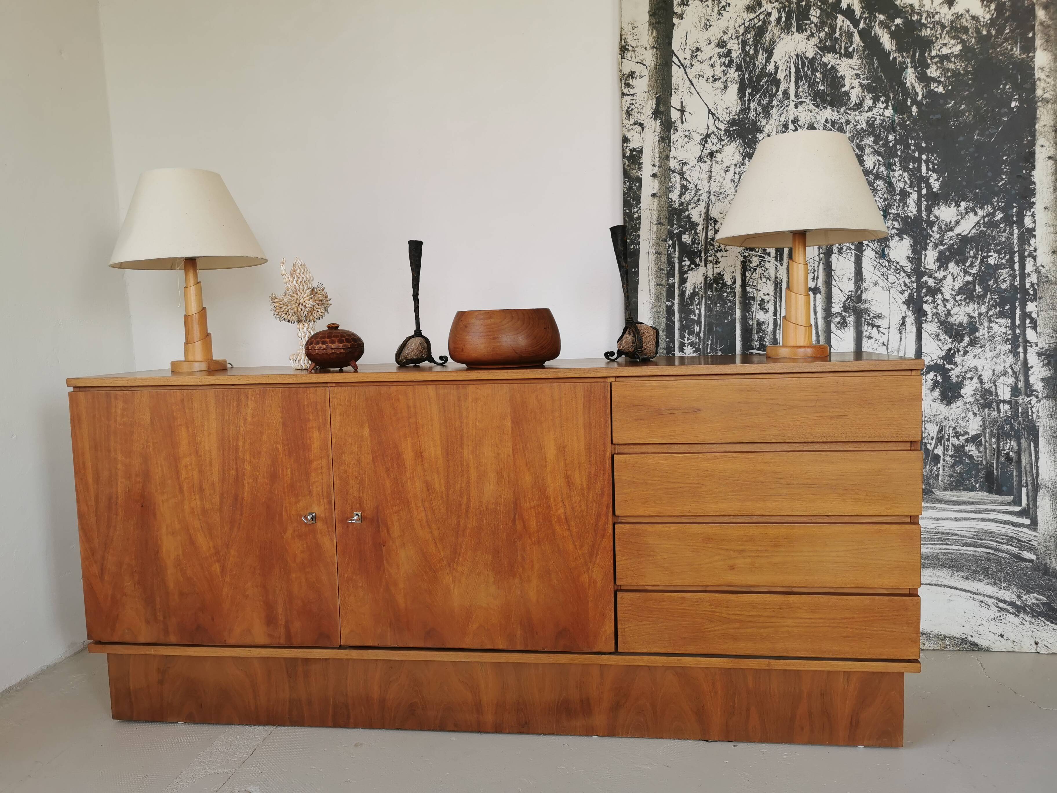 Vintage walnut sideboard from the 70s