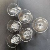 6 Large twisted plain crystal glasses – Typical of the 1960s-1970's