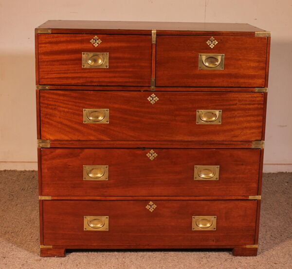 Commode Militaire Ou De Marine En Acajou blond-19° Siècle