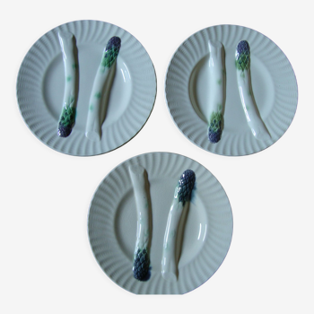 3 Asparagus plates in slurry from Lunéville