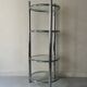 Round tubular bookcase in chrome and glass, 1970 design