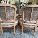 Paire de fauteuils cabriolets de style Louis XV