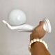 Ceramic and opaline women's hand wall light, 1970s