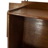 Art Deco wooden wall shelve rack in oak minimalist design