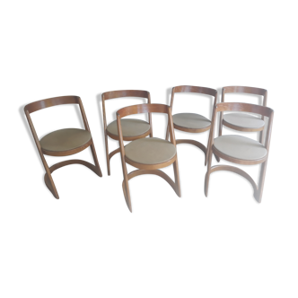 Série de 6 chaises Halfa Baumann années 70