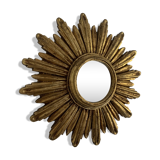 Miroir vintage 1960 soleil oeil de sorcière or - 27 cm