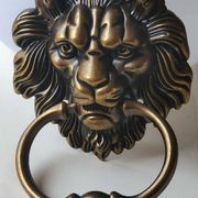 Antique Lion Head Door Knocker/Knocker, with Antique Bronze Patina 16 x 12 cm