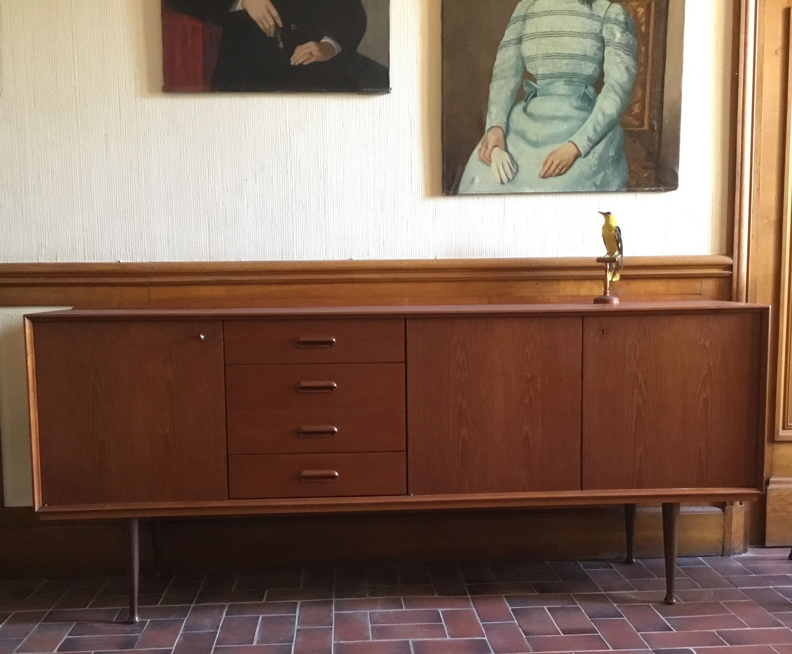 Scandinavian sideboard in teak design