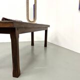 Small 1950s farmhouse table in blond walnut