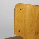 1970s Set of Four Plywood Chairs with Fabric Upholstery , Germany