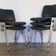 Set 5 chairs stackable Mauser in aluminium and leather, vintage 1960
