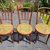 Set of 6 Fischel chairs in cane wood