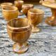 Serviteur 6 coquetiers en bois d'olivier