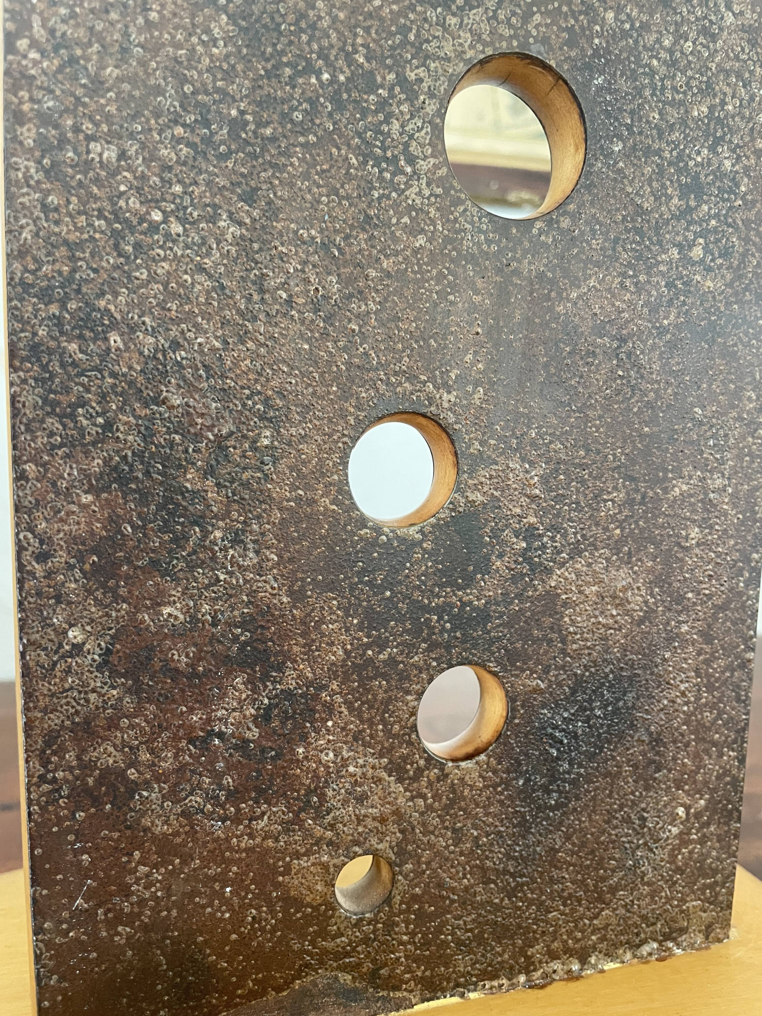 Vintage wood and metal lamp 47cm