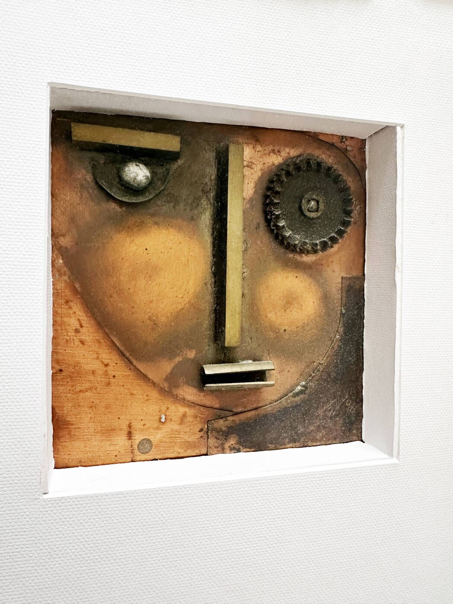 Avant-Garde Cubist portrait sculpture in flamed metal, Germany, 1990s