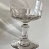 Set of 6 glasses of champagne 19th with flat sides and scales