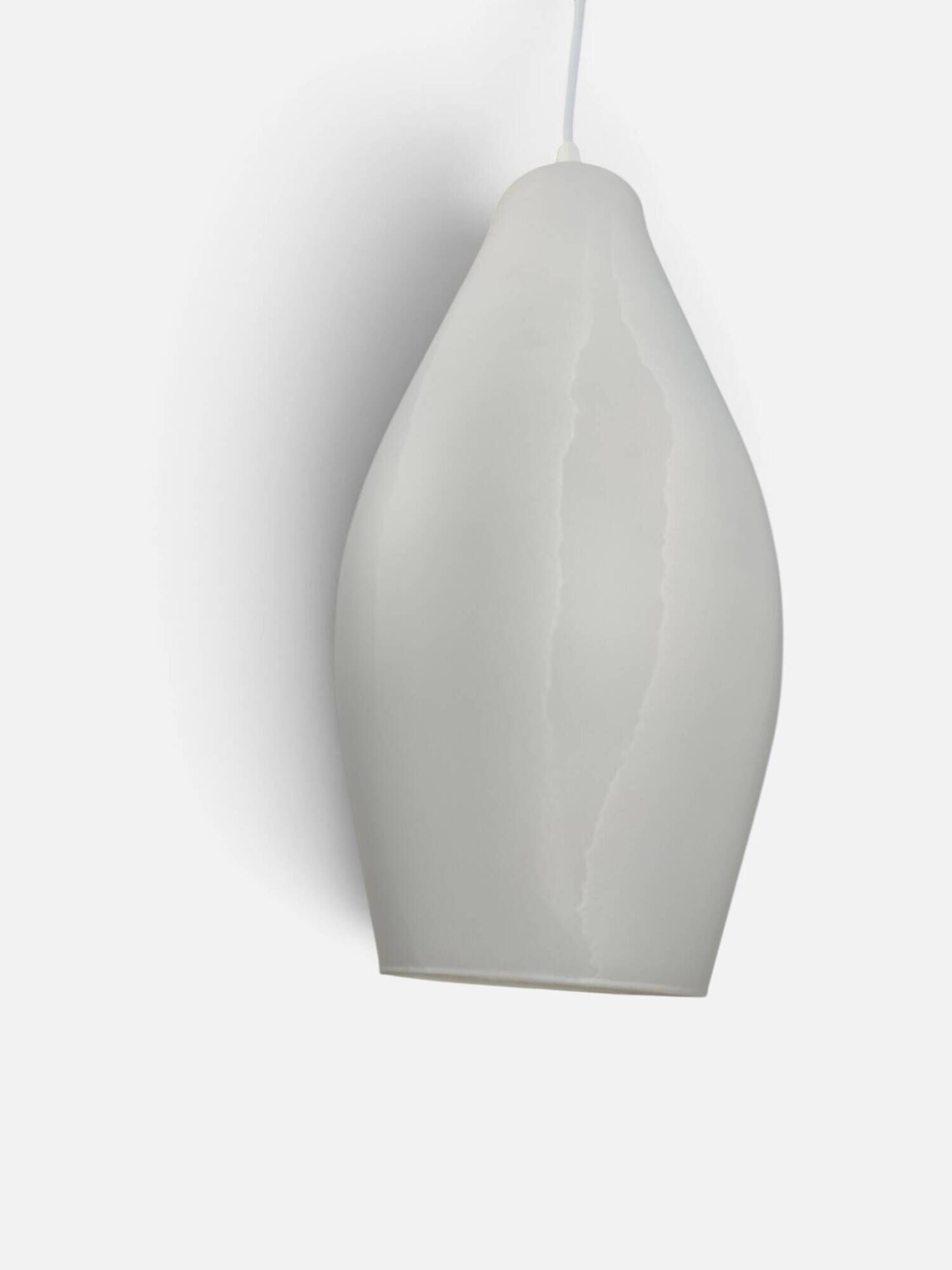 Modernist suspension in blown opaline with a marbled effect and brass – 1930s