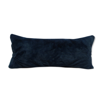 Coussin en fourrure synthétique bleu canard