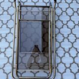 Golden dessert with wheeled glass tray