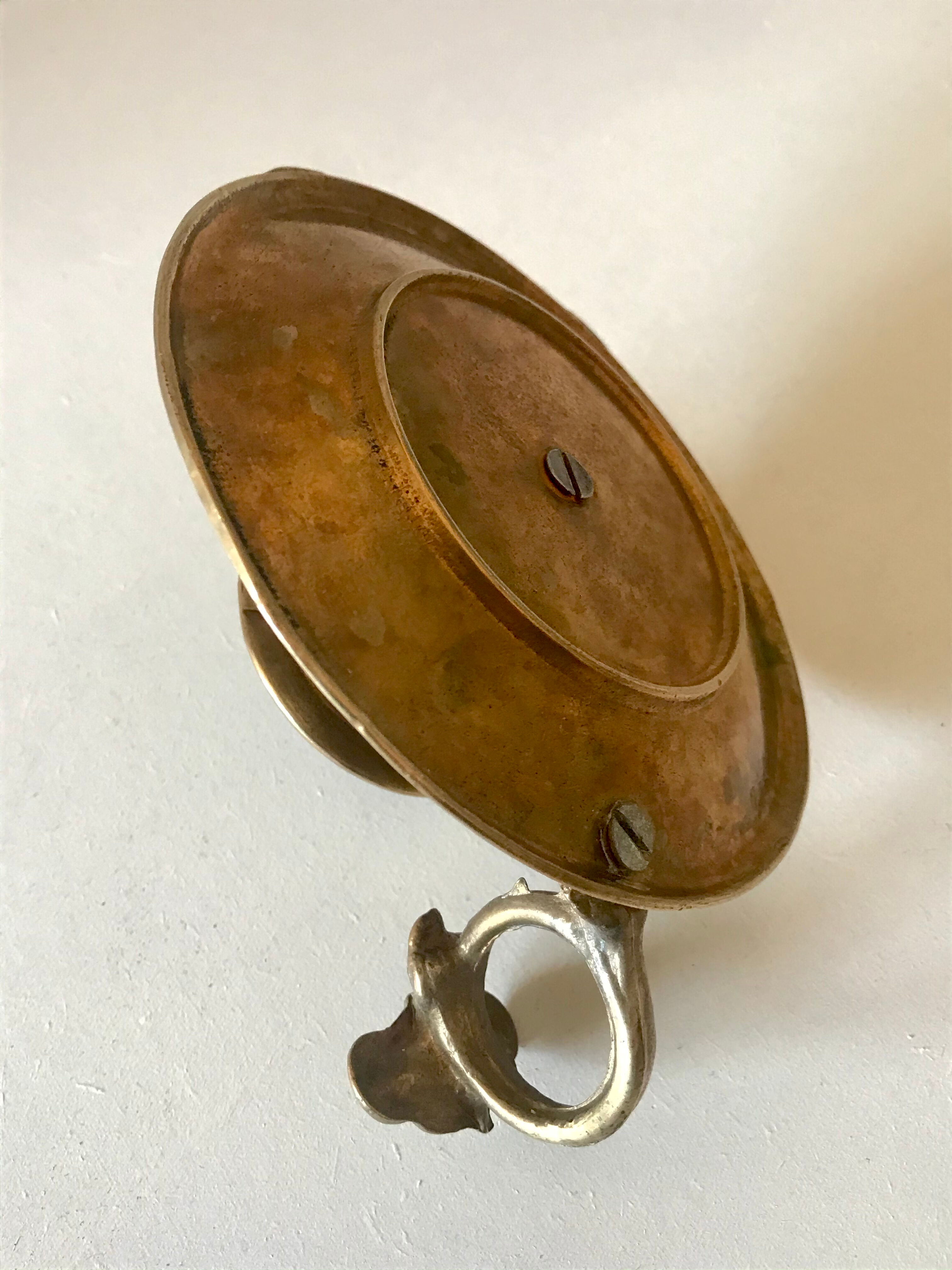 Art nouveau golden bronze candlestick