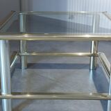 Vintage coffee table 1960s/1970s chrome and gold - Lancel house