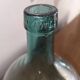 Old dame-jeanne signed v. ayelense - luminous turquoise glass