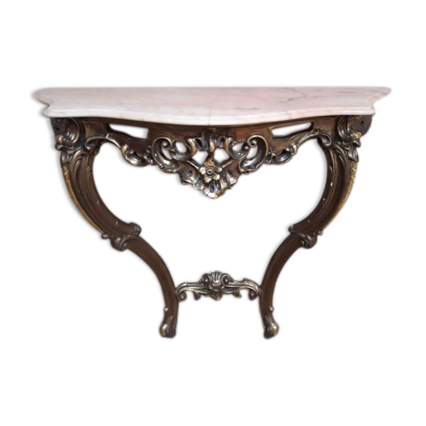 Gilded wooden console marble Louis XV style