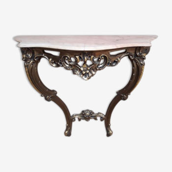 Gilded wooden console marble Louis XV style