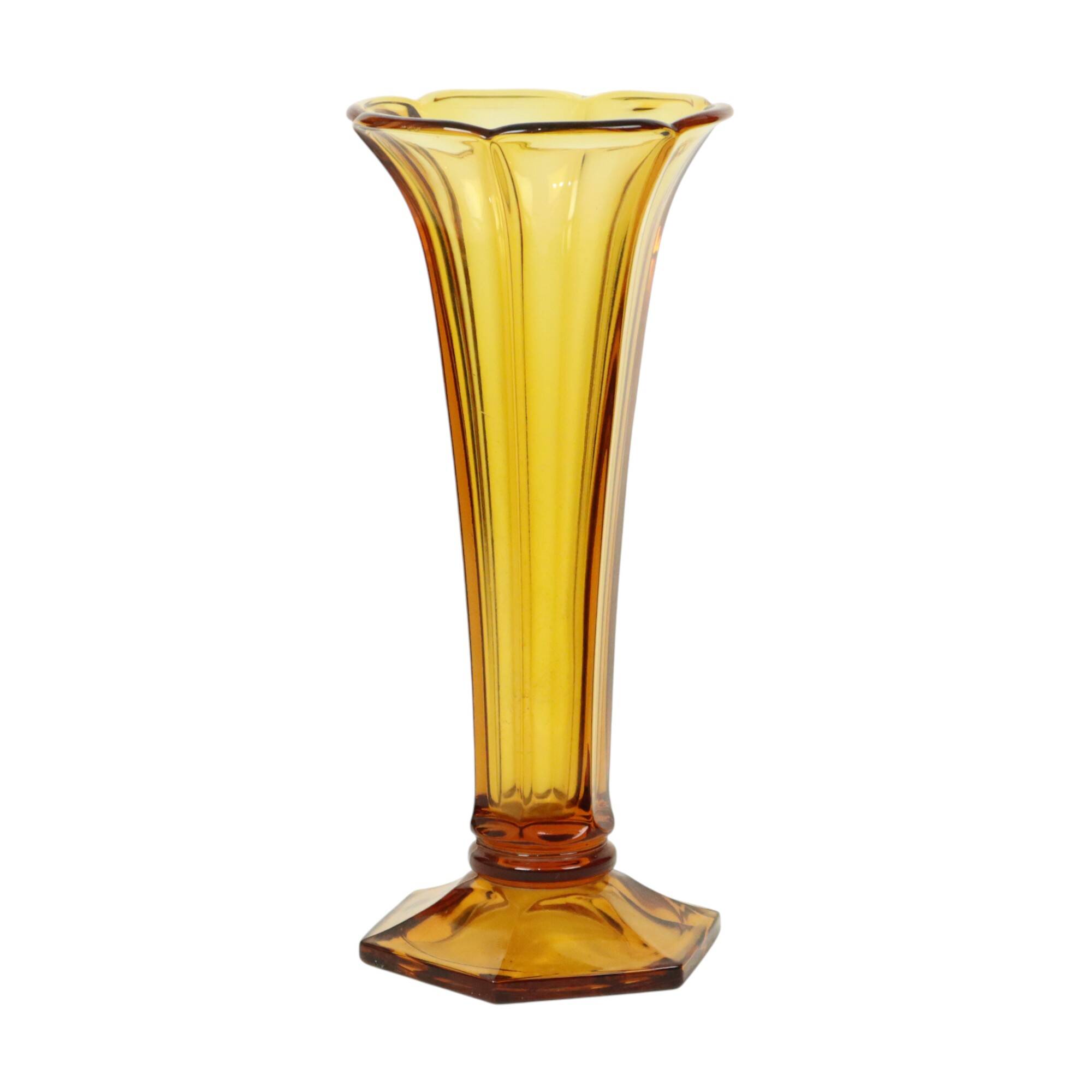 Luxval Vase Amber Américain 1935 Val Saint Lambert Art Deco